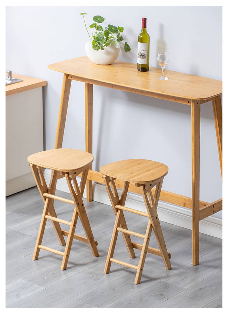 Stylish Natural Bamboo Wood Stool for Modern Interiors hsl-91