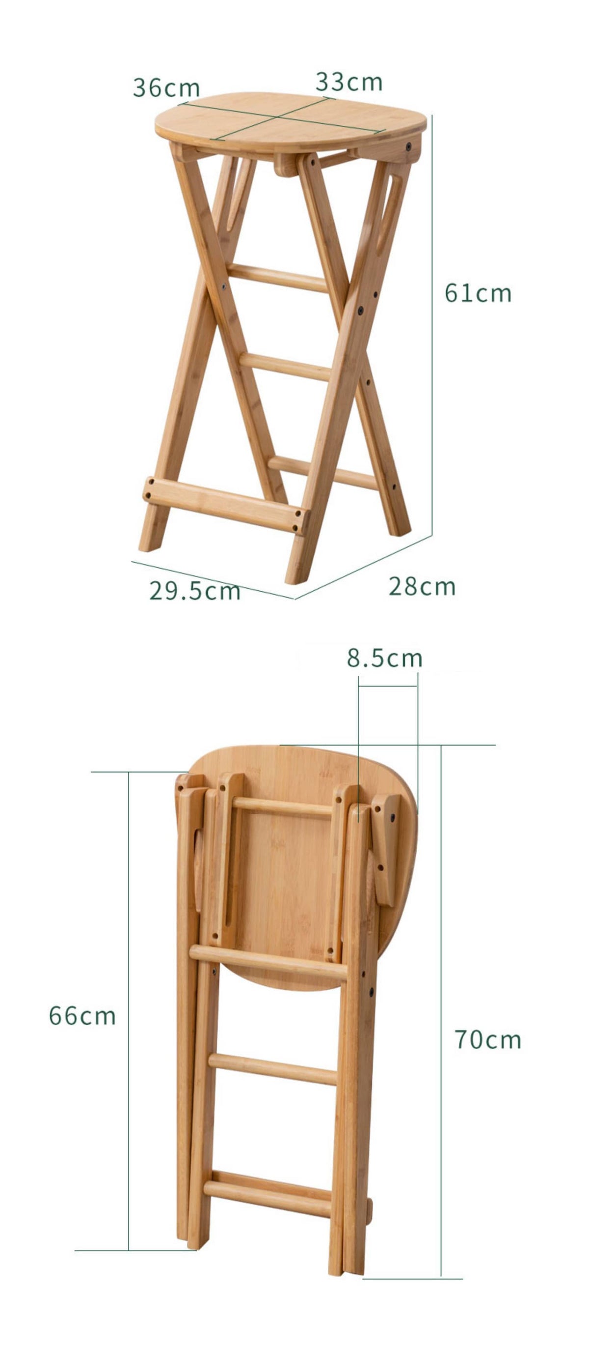 Stylish Natural Bamboo Wood Stool for Modern Interiors hsl-91