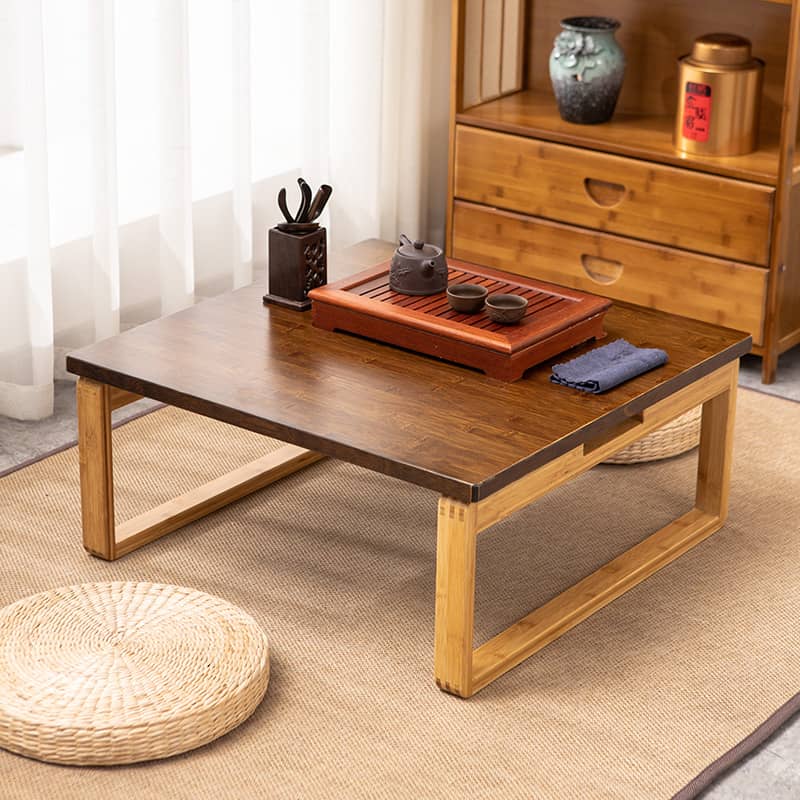 Elegant Dark Brown Bamboo Natural Wood Coffee Table for Modern Living Rooms hsl-93