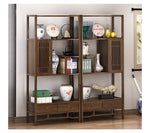 Stylish Dark Brown Bamboo Storage Rack for Home and Office Organization hsl-94