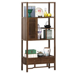 Stylish Dark Brown Bamboo Storage Rack for Home and Office Organization hsl-94