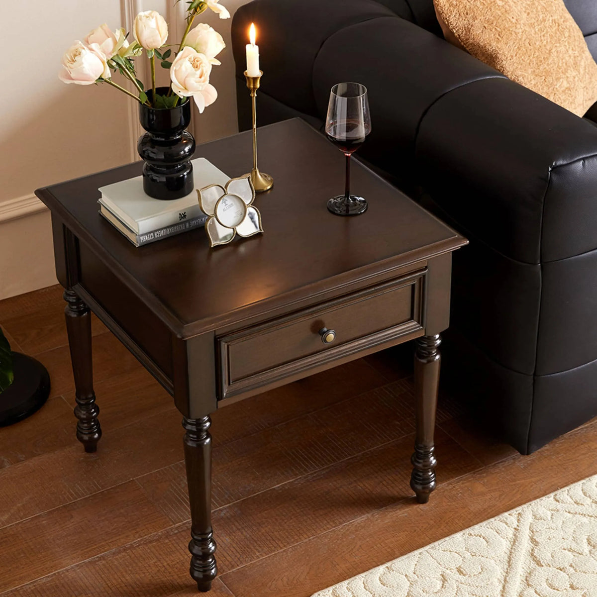 Elegant Solid Wood Coffee Table with Drawer for Living Room Decor hsmjx-4153