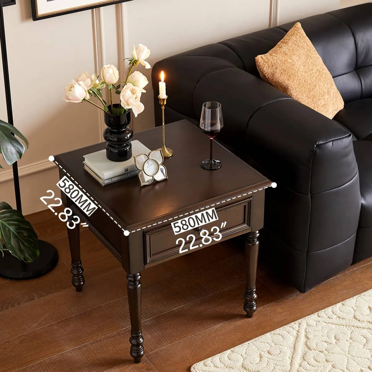 Elegant Solid Wood Coffee Table with Drawer for Living Room Decor hsmjx-4153