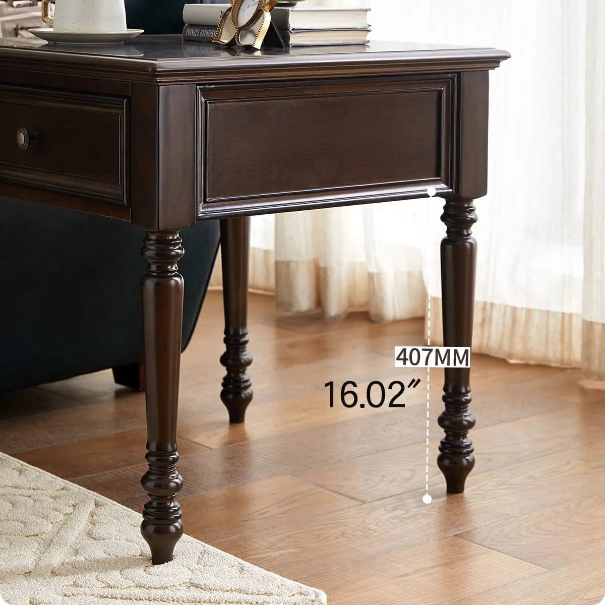 Elegant Solid Wood Coffee Table with Drawer for Living Room Decor hsmjx-4153