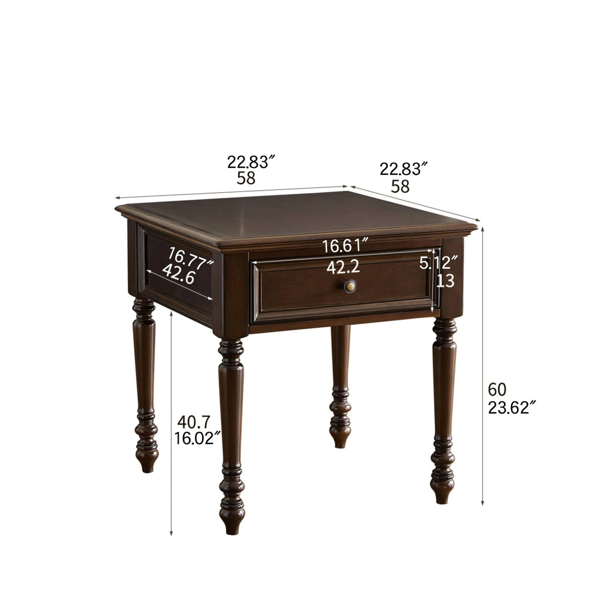 Elegant Solid Wood Coffee Table with Drawer for Living Room Decor hsmjx-4153