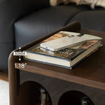 Stylish Red Oak Coffee Table with Storage Shelves - Perfect for Modern Living Rooms hsmjx-4155