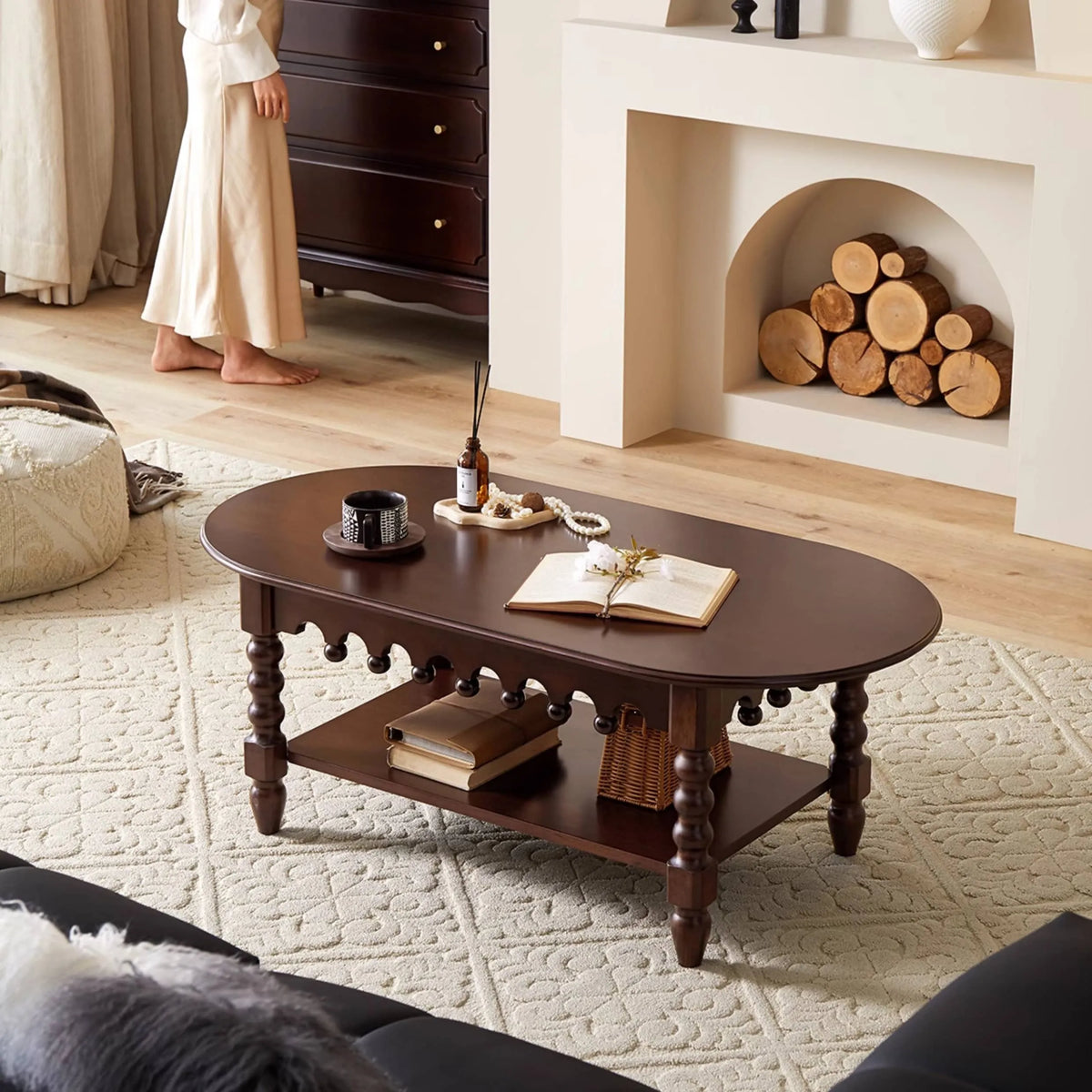 Elegant Coffee Table with Unique Craftsmanship in Chinese Tulipwood hsmjx-4159