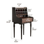 Vintage-Inspired Red Oak Multi-Layer Cabinet: Elegant Storage Solution with Makeup Vanity Design hsmjx-4162