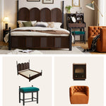 Vintage-Inspired Red Oak Multi-Layer Cabinet: Elegant Storage Solution with Makeup Vanity Design hsmjx-4162