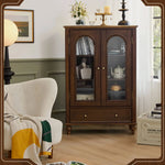 Elegant Chinese Tulipwood Cabinet with Tempered Glass Doors - Enhance Your Living Space hsmjx-4165