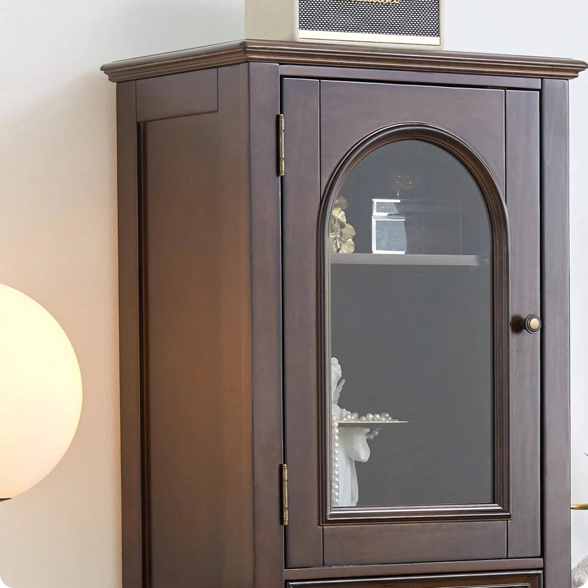 Elegant Chinese Tulipwood Cabinet with Tempered Glass Doors hsmjx-4166