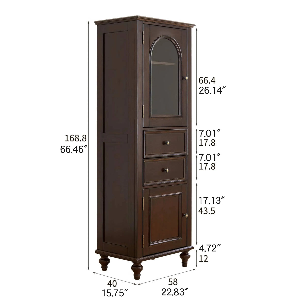 Elegant Chinese Tulipwood Cabinet with Tempered Glass Doors hsmjx-4166