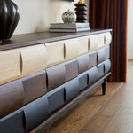 Mid-Century Modern TV Stand with Red Oak Multi-Layer Board - Stylish Storage Solution hsmjx-4169