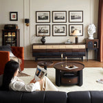 Mid-Century Modern TV Stand with Red Oak Multi-Layer Board - Stylish Storage Solution hsmjx-4169