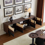 Mid-Century Modern TV Stand with Red Oak Multi-Layer Board - Stylish Storage Solution hsmjx-4169