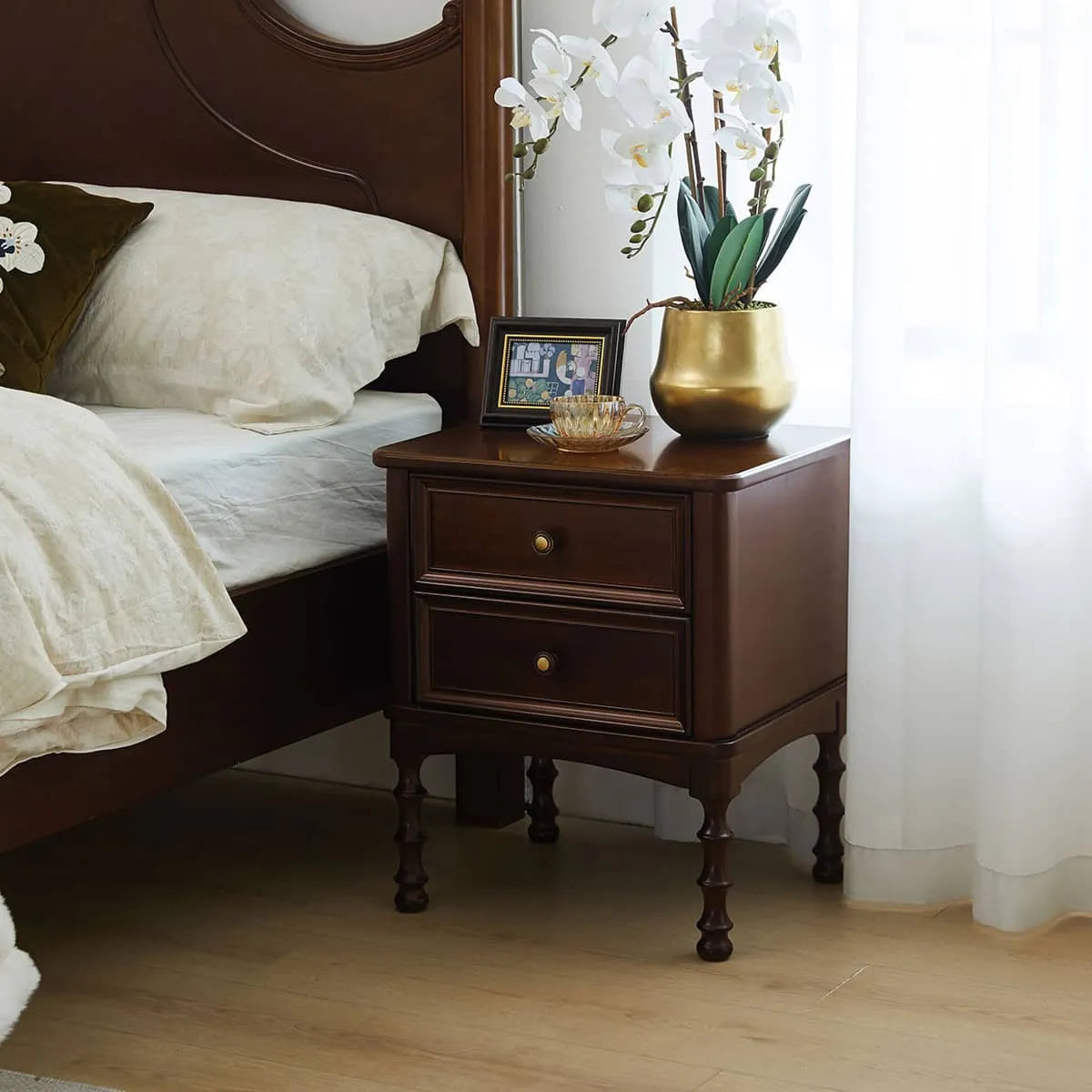 Classic Nightstand Crafted from Chinese Tulipwood for Elegant Bedroom Décor hsmjx-4170