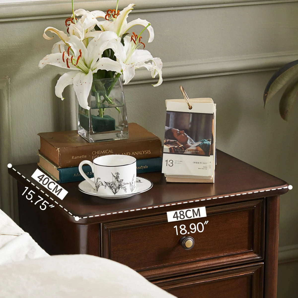 Classic Nightstand Crafted from Chinese Tulipwood for Elegant Bedroom Décor hsmjx-4170