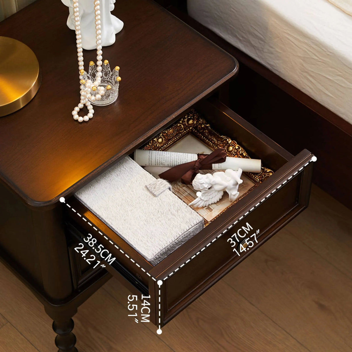 Classic Nightstand Crafted from Chinese Tulipwood for Elegant Bedroom Décor hsmjx-4170