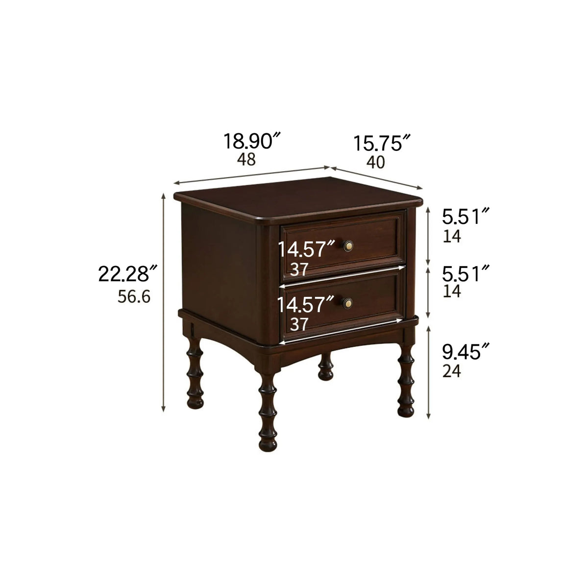 Classic Nightstand Crafted from Chinese Tulipwood for Elegant Bedroom Décor hsmjx-4170