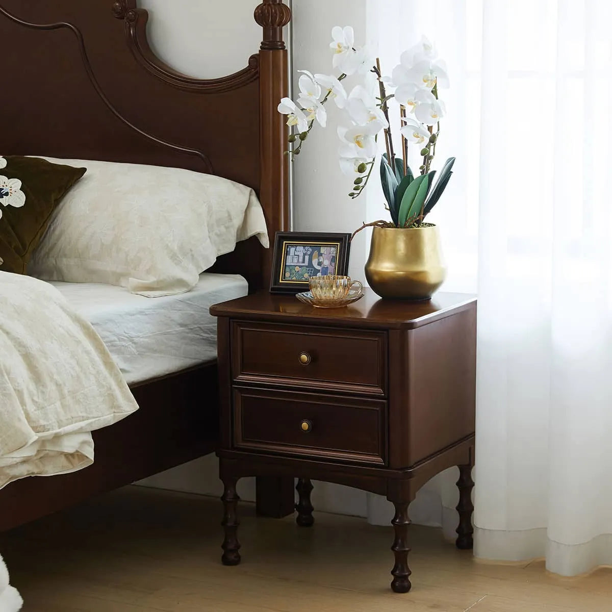 Classic Nightstand Crafted from Chinese Tulipwood for Elegant Bedroom Décor hsmjx-4170