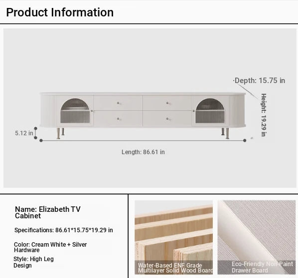 Stylish Modern TV Cabinet with Multi-Layer Board, Glass, and Stainless Steel Accents - Perfect for Living Room Décor hsms-4907
