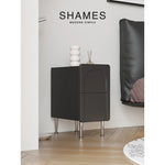 Modern Black Bedside Cupboard - Multi-Layer Board & Stainless Steel Legs - Stylish Nightstand for Any Bedroom hsms-4908