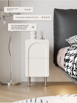 Modern Black Bedside Cupboard - Multi-Layer Board & Stainless Steel Legs - Stylish Nightstand for Any Bedroom hsms-4908