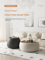 Modern Multi-Layer Board Tea Table with Synthetic Leather Finish - Stylish and Functional Centerpiece for Your Living Room hsms-4909