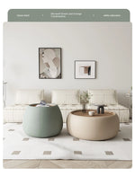 Modern Multi-Layer Board Tea Table with Synthetic Leather Finish - Stylish and Functional Centerpiece for Your Living Room hsms-4909