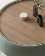 Modern Multi-Layer Board Tea Table with Synthetic Leather Finish - Stylish and Functional Centerpiece for Your Living Room hsms-4909
