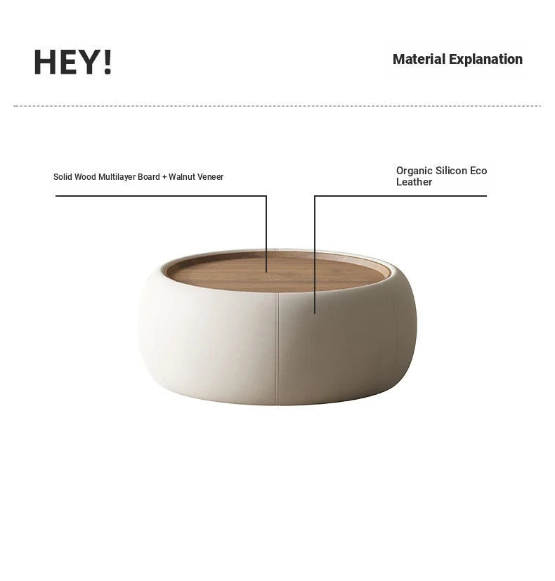 Modern Multi-Layer Board Tea Table with Synthetic Leather Finish - Stylish and Functional Centerpiece for Your Living Room hsms-4909