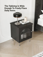 Modern Multi-Layer Board Bedside Cupboard with Stainless Glass - Stylish Storage Solution for Your Bedroom hsms-4910