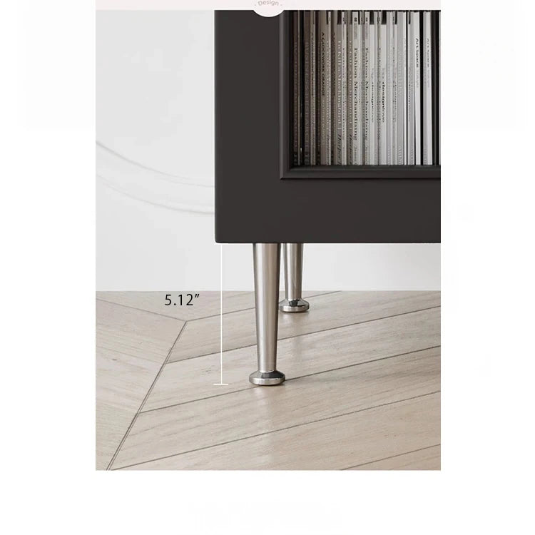 Modern Multi-Layer Board Bedside Cupboard with Stainless Glass - Stylish Storage Solution for Your Bedroom hsms-4910