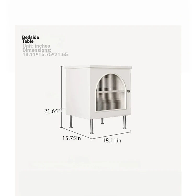 Modern Multi-Layer Board Bedside Cupboard with Stainless Glass - Stylish Storage Solution for Your Bedroom hsms-4910