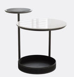 Stylish Ceramic Sintered Stone Tea Table with Synthetic Leather Base – Modern Accent Furniture for Living Room and Home Decor hsms-4911