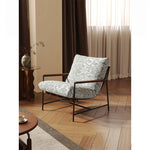 Stylish Red Oak Armchair with Down Stuffing Cotton-Ramie Upholstery - Modern Comfort for Your Home hsms-4913