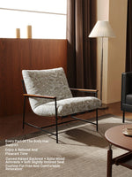Stylish Red Oak Armchair with Down Stuffing Cotton-Ramie Upholstery - Modern Comfort for Your Home hsms-4913