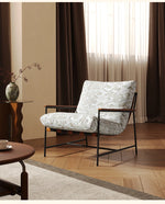 Stylish Red Oak Armchair with Down Stuffing Cotton-Ramie Upholstery - Modern Comfort for Your Home hsms-4913