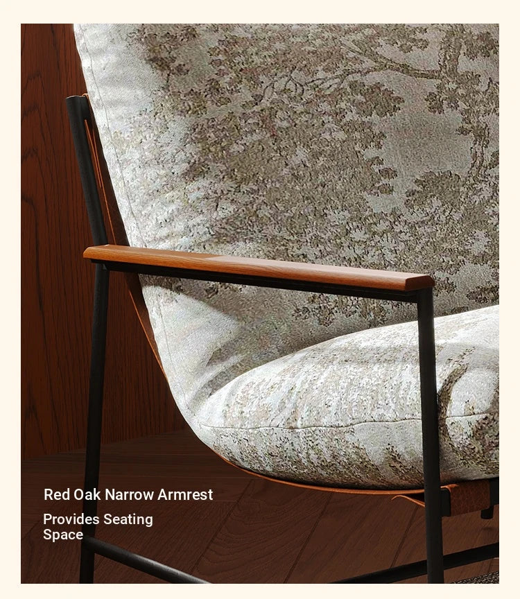 Stylish Red Oak Armchair with Down Stuffing Cotton-Ramie Upholstery - Modern Comfort for Your Home hsms-4913