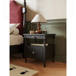 Stylish Ash Wood Bedside Cupboard with Drawer - Perfect Nightstand for Modern Bedrooms hsms-4914