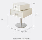 Stylish Multi-Layer Board Bedside Cupboard with Stainless Steel Base - Modern Nightstand for Bedroom Storage hsms-4917