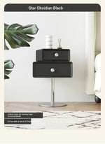 Stylish Multi-Layer Board Bedside Cupboard with Stainless Steel Base - Modern Nightstand for Bedroom Storage hsms-4917