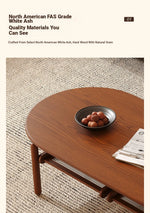 Stylish Ash Wood and Stainless Steel Tea Table with Glass Top - Modern Oval Design for Living Room hsms-4918