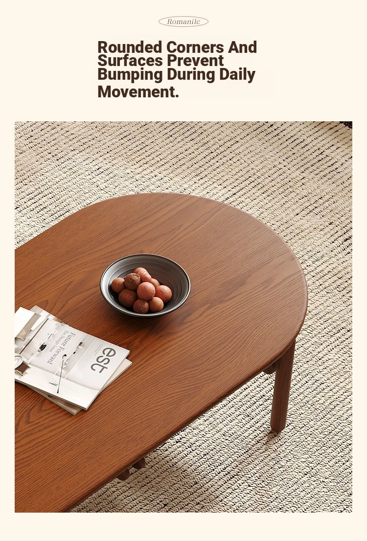 Stylish Ash Wood and Stainless Steel Tea Table with Glass Top - Modern Oval Design for Living Room hsms-4918