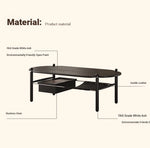Stylish Black Ash Wood Coffee Table with Synthetic Leather Accents and Hidden Storage Space hsms-4919