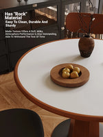 Elegant Round Solid Wood Dining Table with Ceramic Sintered Stone Top - Modern Home Furniture hsms-4920