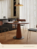 Elegant Round Solid Wood Dining Table with Ceramic Sintered Stone Top - Modern Home Furniture hsms-4920