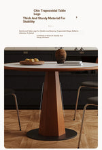 Elegant Round Solid Wood Dining Table with Ceramic Sintered Stone Top - Modern Home Furniture hsms-4920