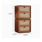 Solid Wood Ash Cabinet with Rattan Weaving - Stylish Storage Solution for Modern Interiors hsms-4922