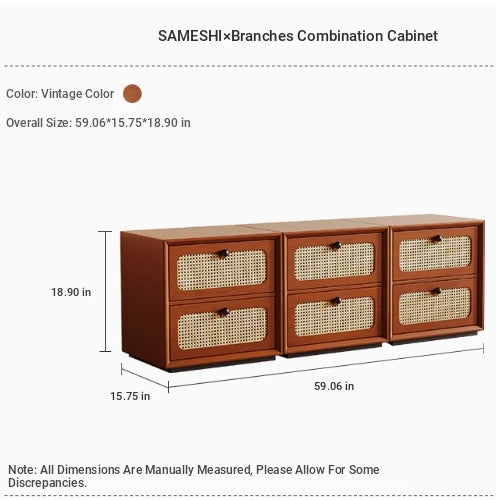 Solid Wood Ash Cabinet with Rattan Weaving - Stylish Storage Solution for Modern Interiors hsms-4922